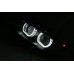BMW E92 07-10 Black Projector Head Lamp w Crystal Bar